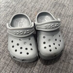 CROCS Gray Sandals with Perforated Design